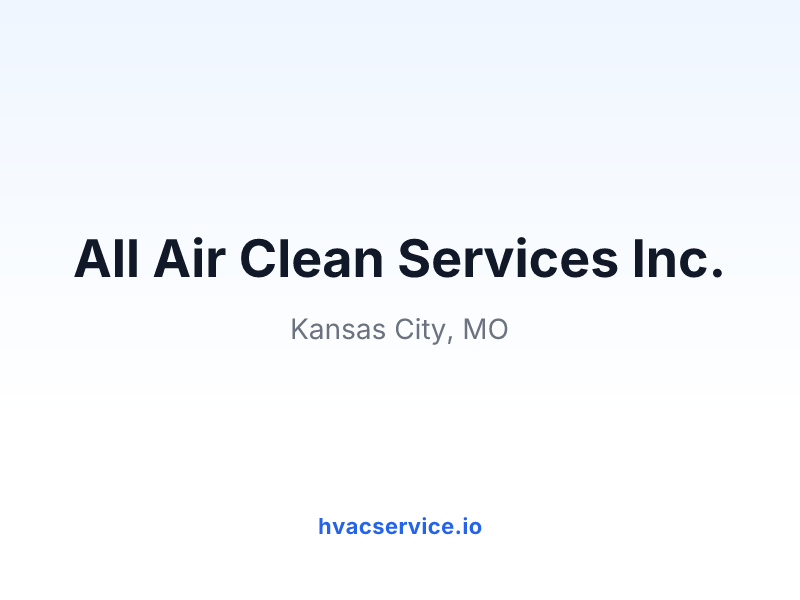 All Air Clean Services lnc.