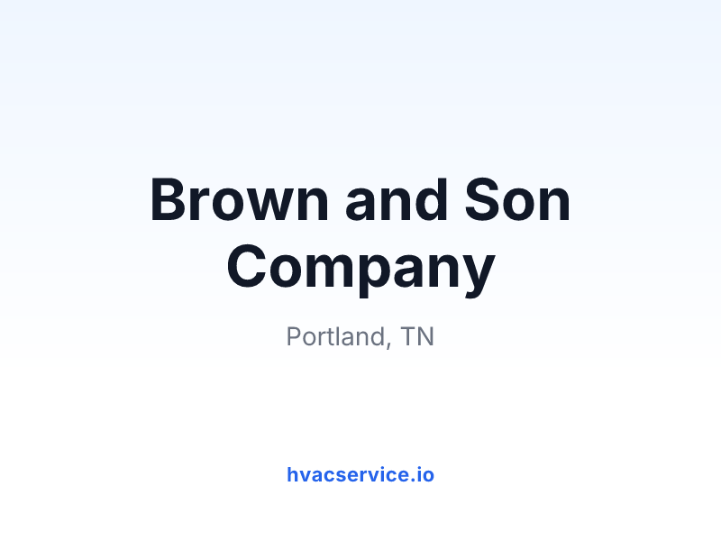 Brown and Son Company