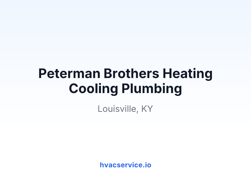 Peterman Brothers Heating Cooling Plumbing