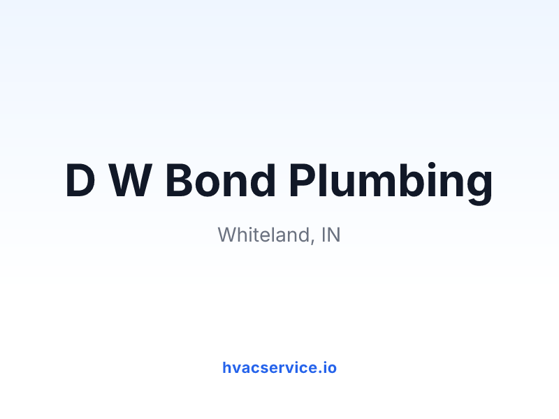 D W Bond Plumbing