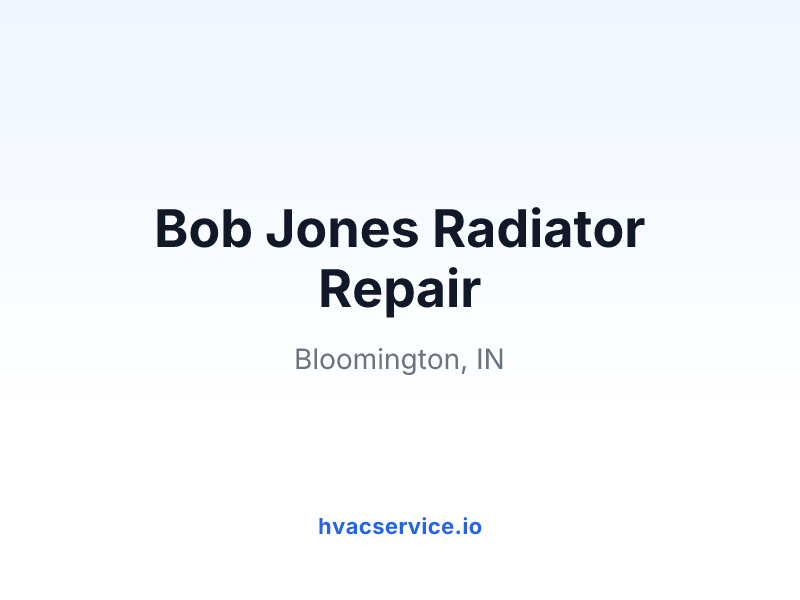Bob Jones Radiator Repair