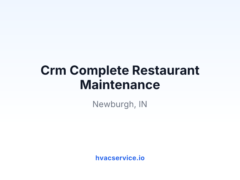 Crm Complete Restaurant Maintenance