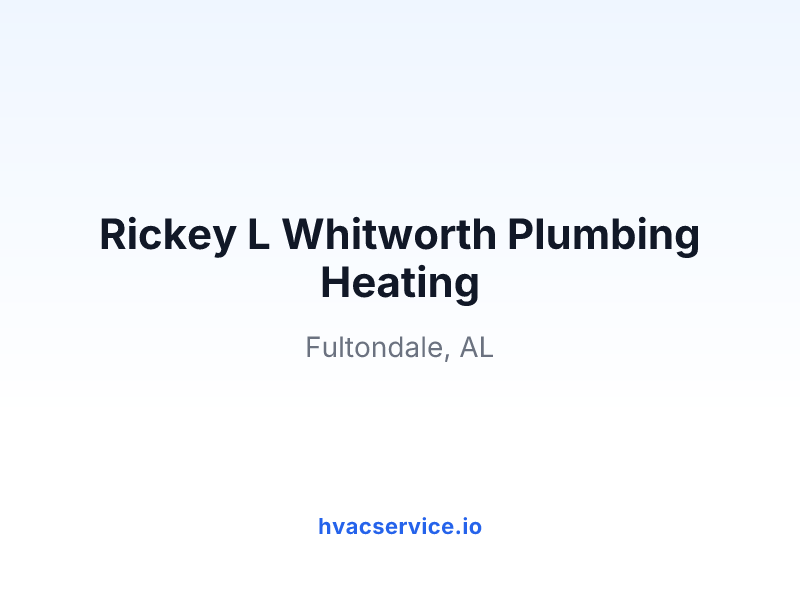 Rickey L Whitworth Plumbing Heating