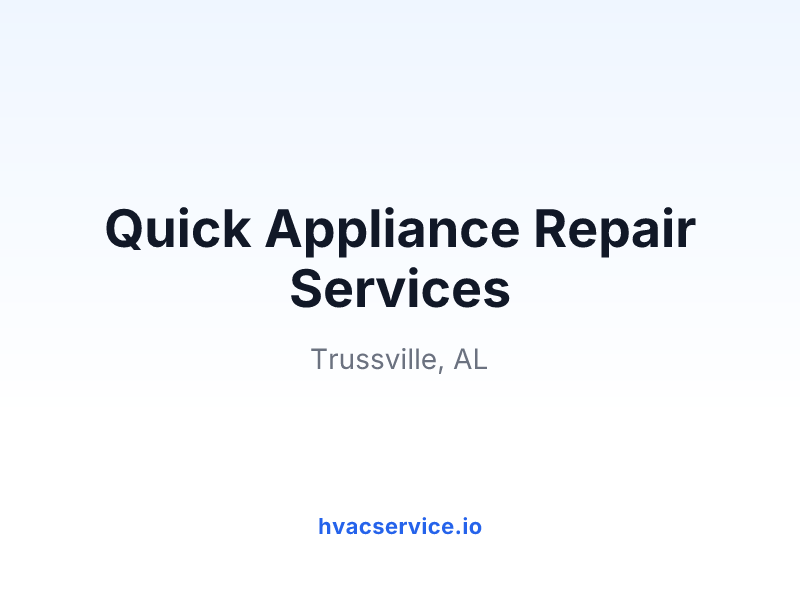 Quick Appliance Repair Services