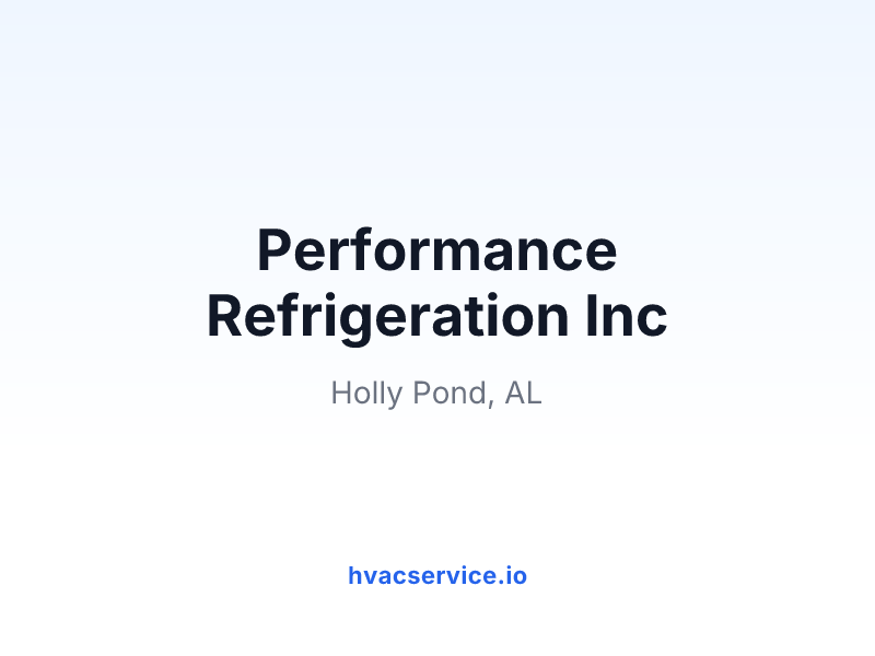 Performance Refrigeration Inc