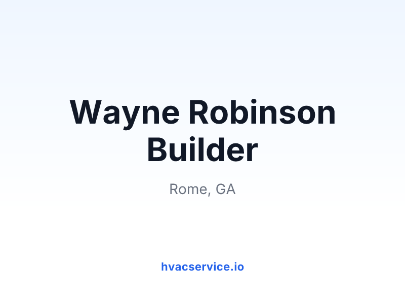 Wayne Robinson Builder