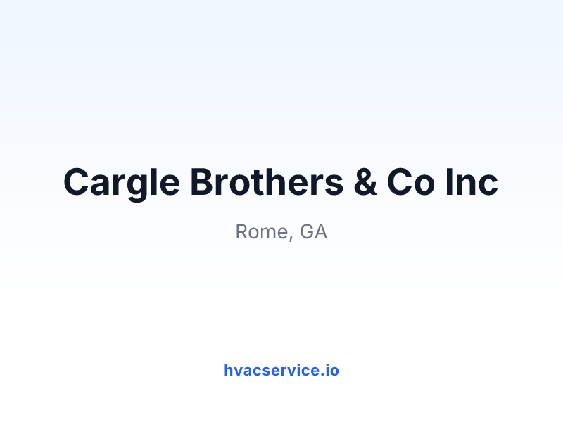 Cargle Brothers & Co Inc