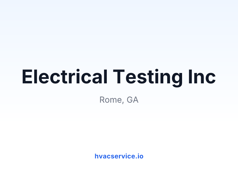Electrical Testing Inc