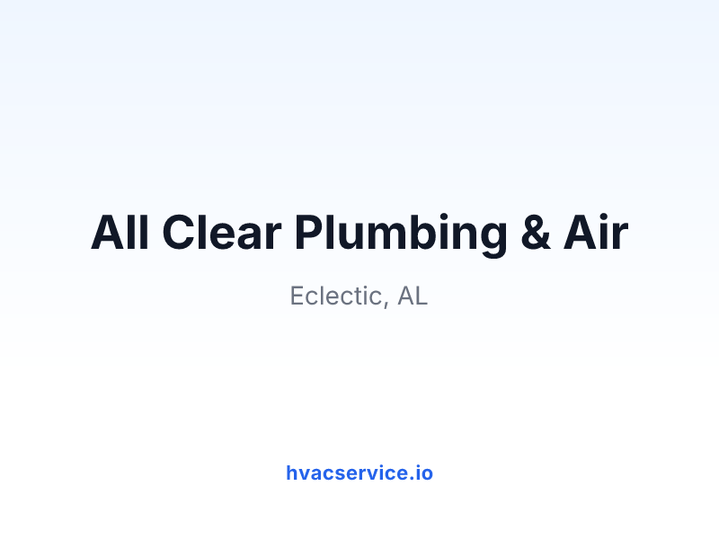 All Clear Plumbing & Air
