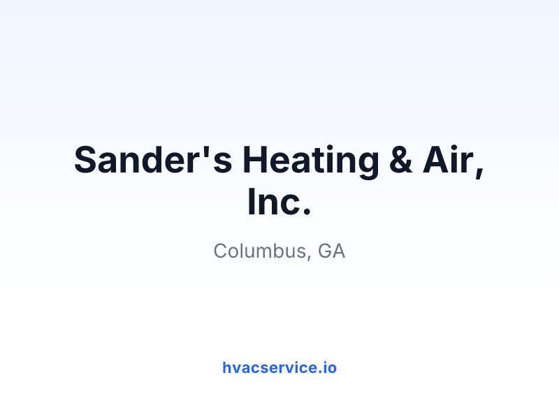Sander's Heating & Air, Inc.
