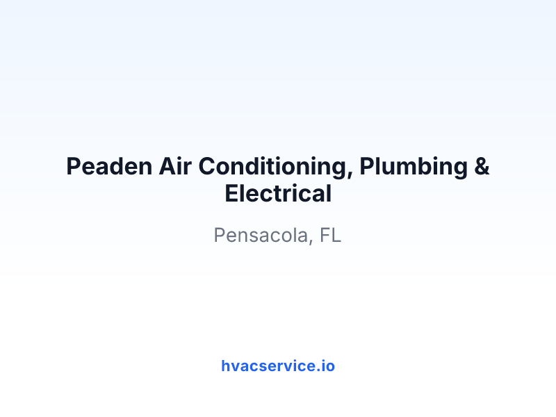Peaden Air Conditioning, Plumbing & Electrical