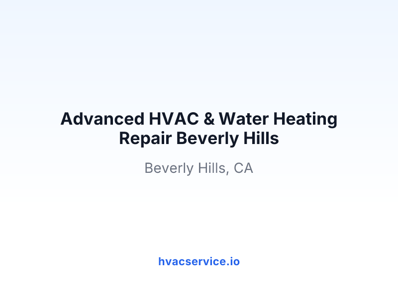 Advanced HVAC & Water Heating Repair Beverly Hills