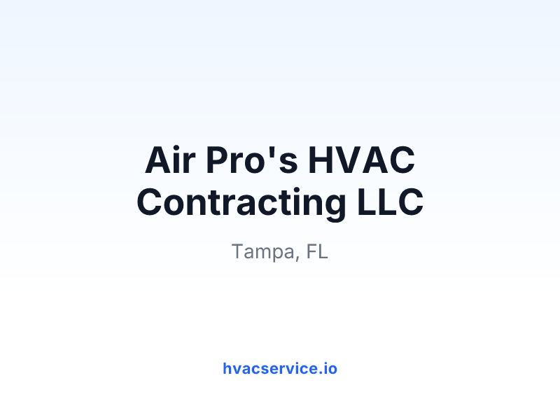 Air Pro's HVAC Contracting LLC