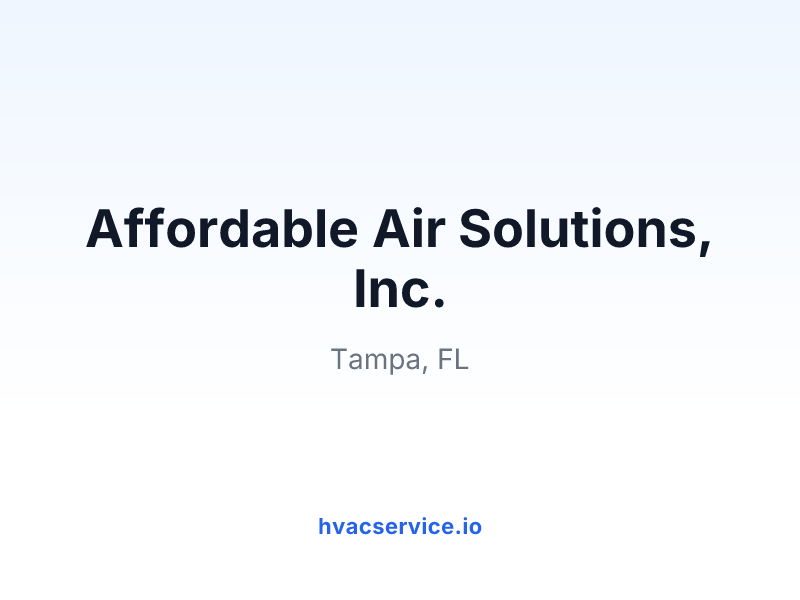 Affordable Air Solutions, Inc.