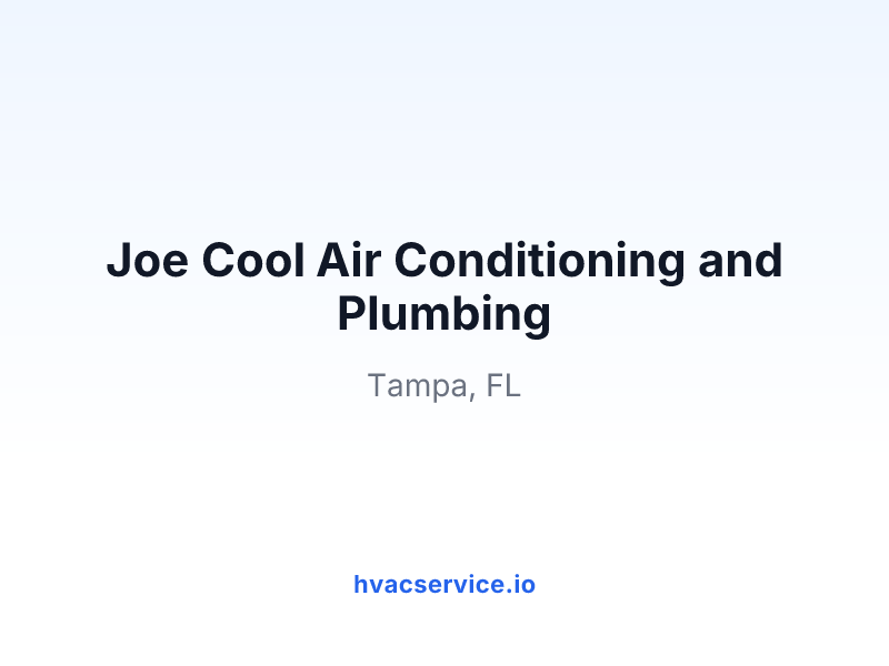 Joe Cool Air Conditioning and Plumbing