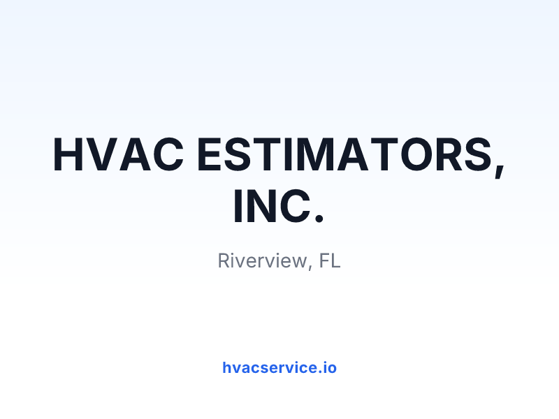HVAC ESTIMATORS, INC.