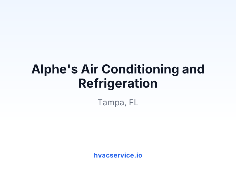 Alphe's Air Conditioning and Refrigeration