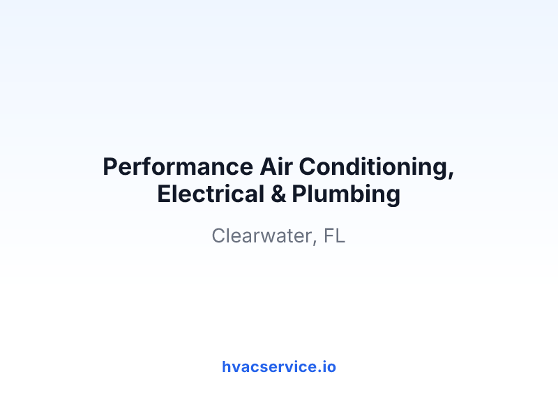 Performance Air Conditioning, Electrical & Plumbing