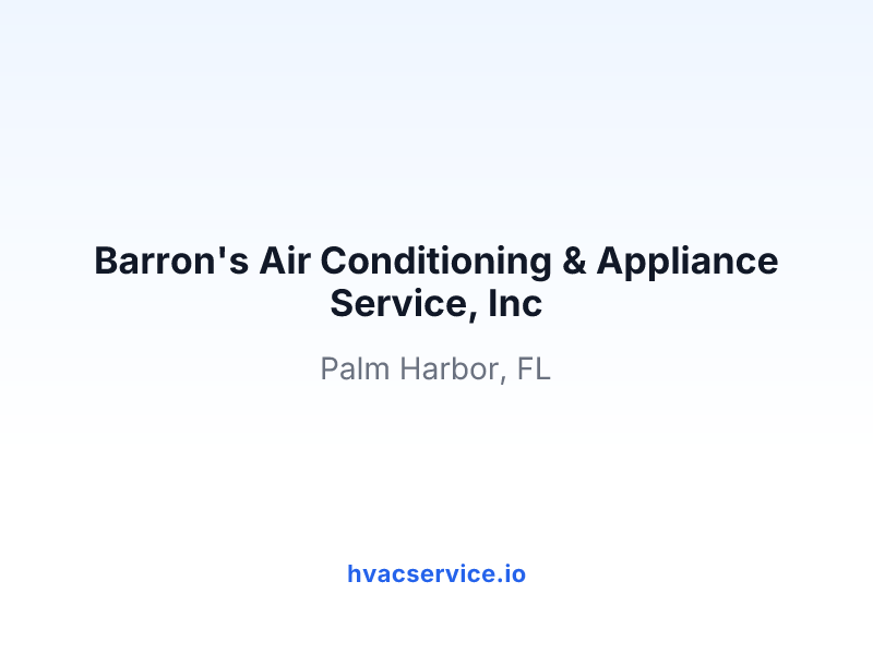 Barron's Air Conditioning & Appliance Service, Inc