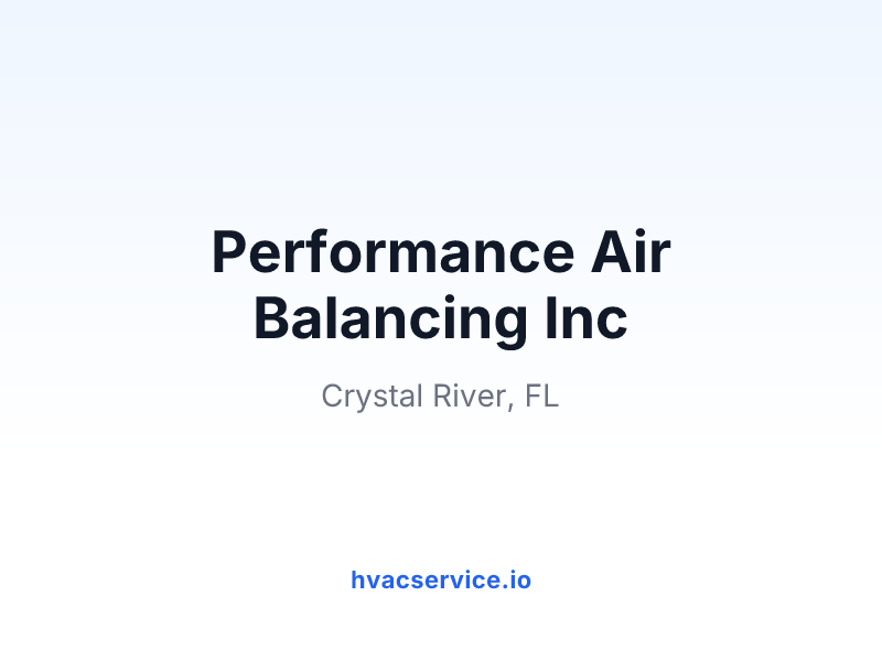 Performance Air Balancing Inc