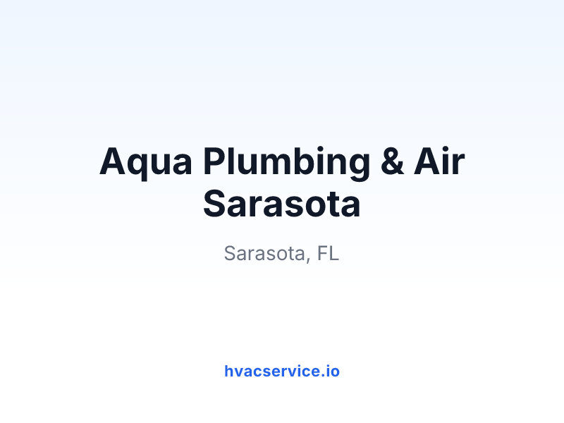 Aqua Plumbing & Air Sarasota