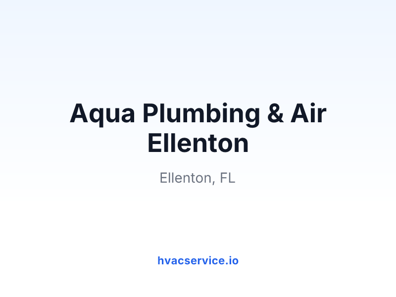 Aqua Plumbing & Air Ellenton