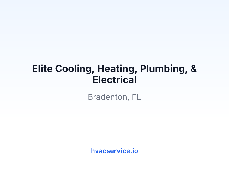 Elite Cooling, Heating, Plumbing, & Electrical