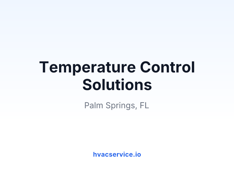 Temperature Control Solutions