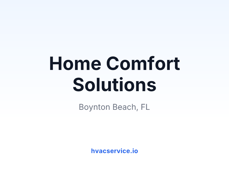 Home Comfort Solutions