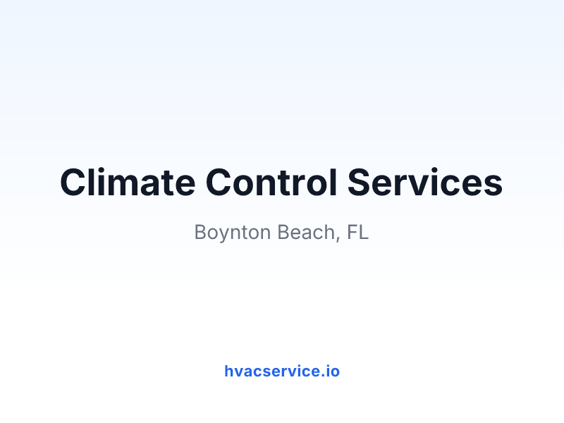 Climate Control Services