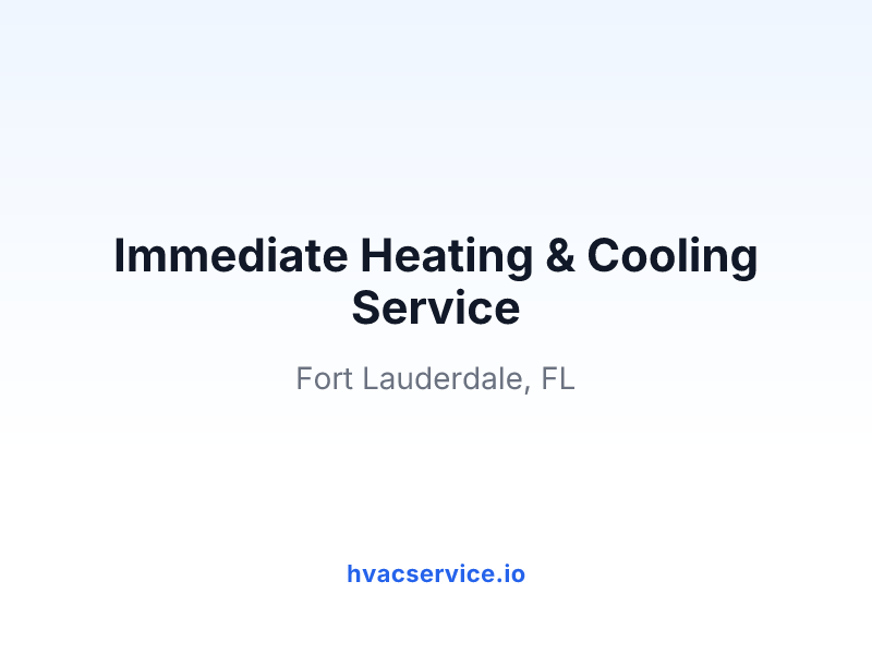 Immediate Heating & Cooling Service