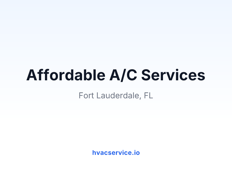 Affordable A/C Services