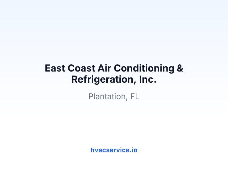 East Coast Air Conditioning & Refrigeration, Inc.