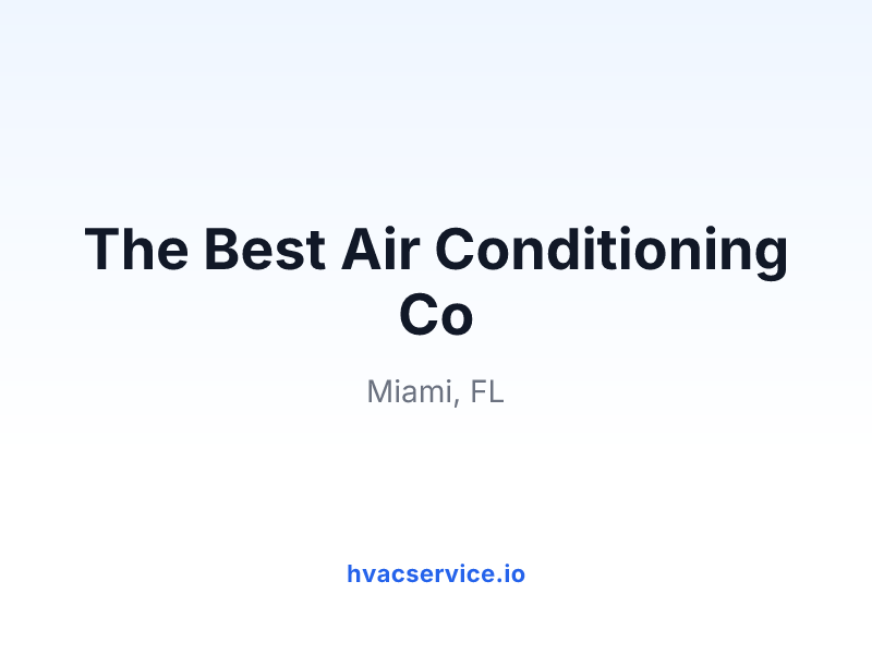 The Best Air Conditioning Co
