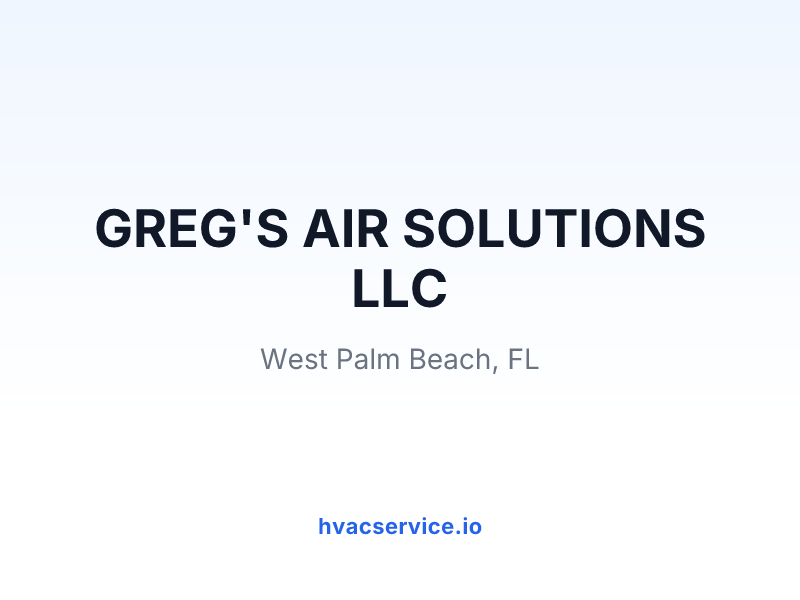 GREG'S AIR SOLUTIONS LLC