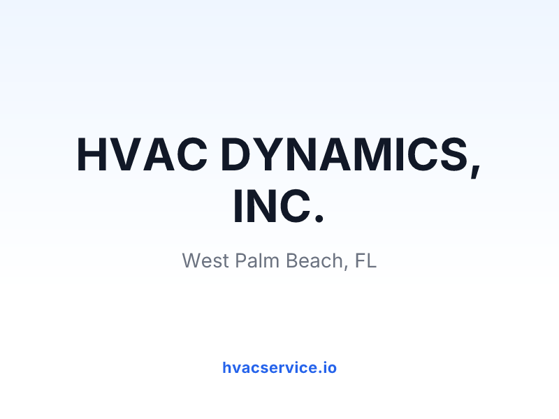 HVAC DYNAMICS, INC.