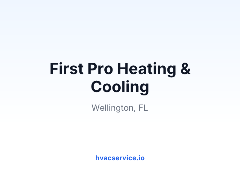 First Pro Heating & Cooling