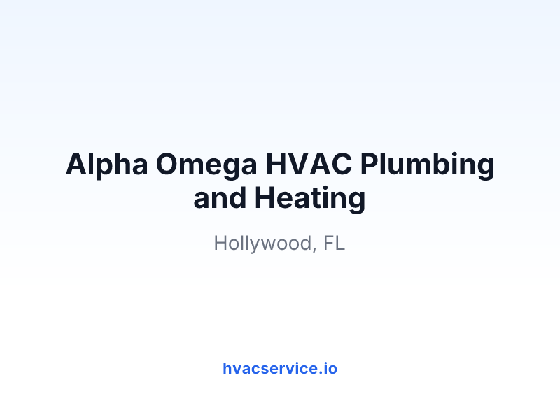 Alpha Omega HVAC Plumbing and Heating
