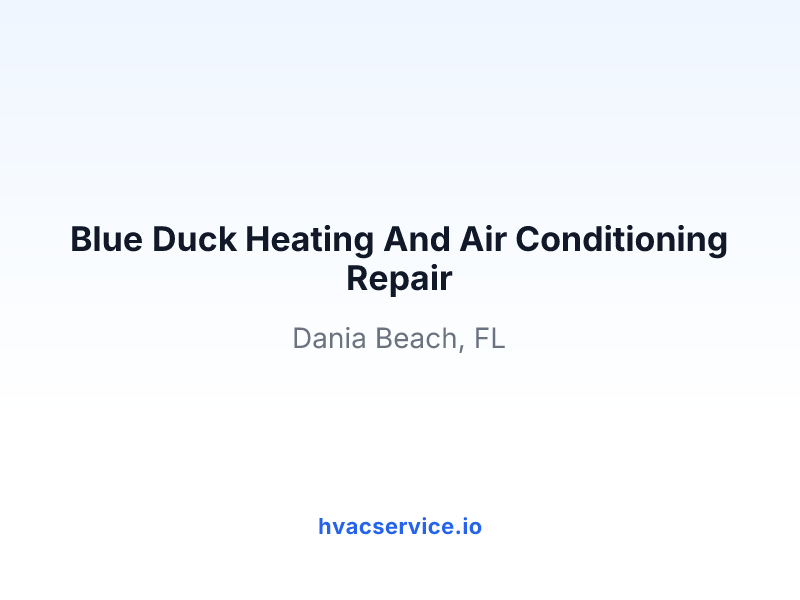 Blue Duck Heating And Air Conditioning Repair