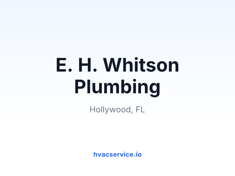 E. H. Whitson Plumbing