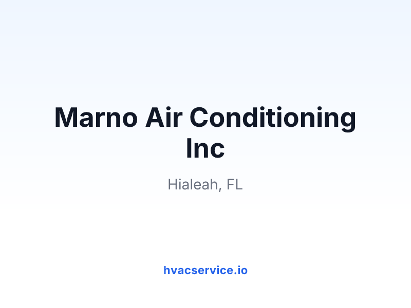 Marno Air Conditioning Inc