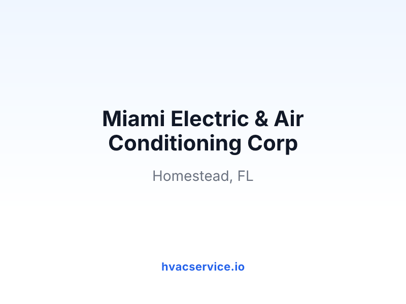 Miami Electric & Air Conditioning Corp