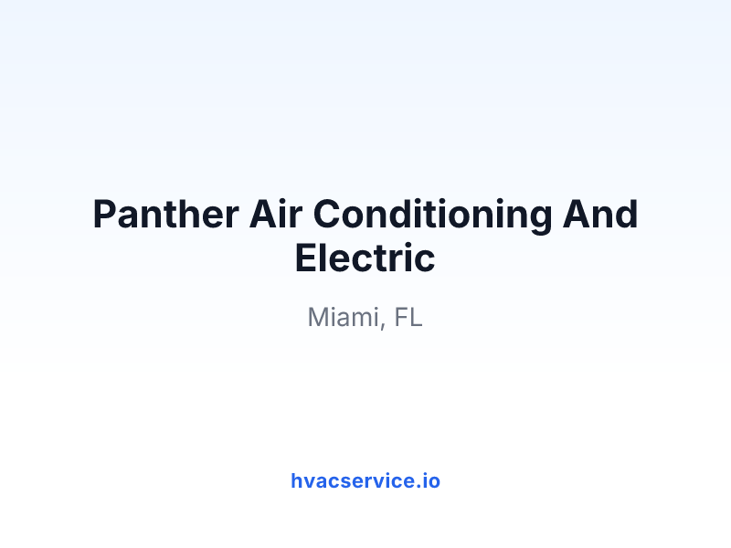 Panther Air Conditioning And Electric