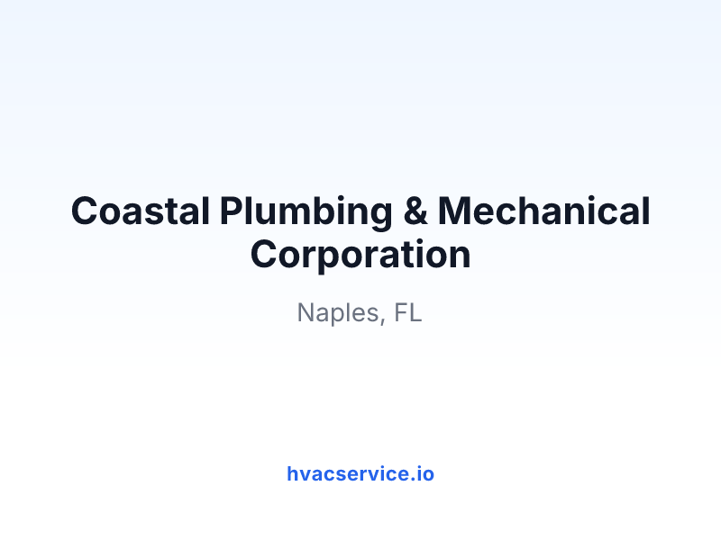 Coastal Plumbing & Mechanical Corporation