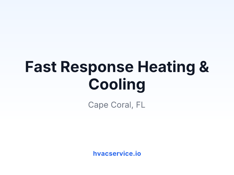 Fast Response Heating & Cooling