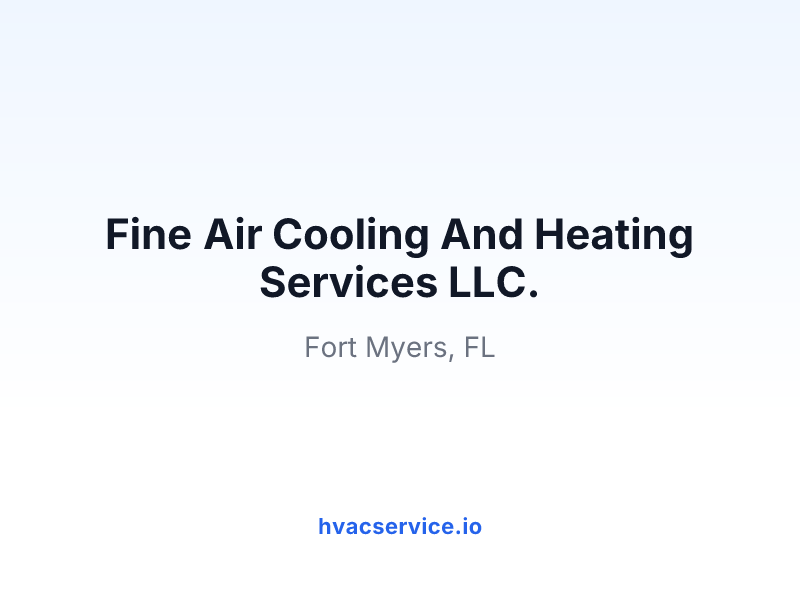 Fine Air Cooling And Heating Services LLC.