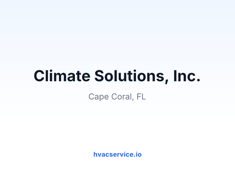 Climate Solutions, Inc.