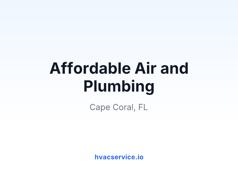 Affordable Air and Plumbing