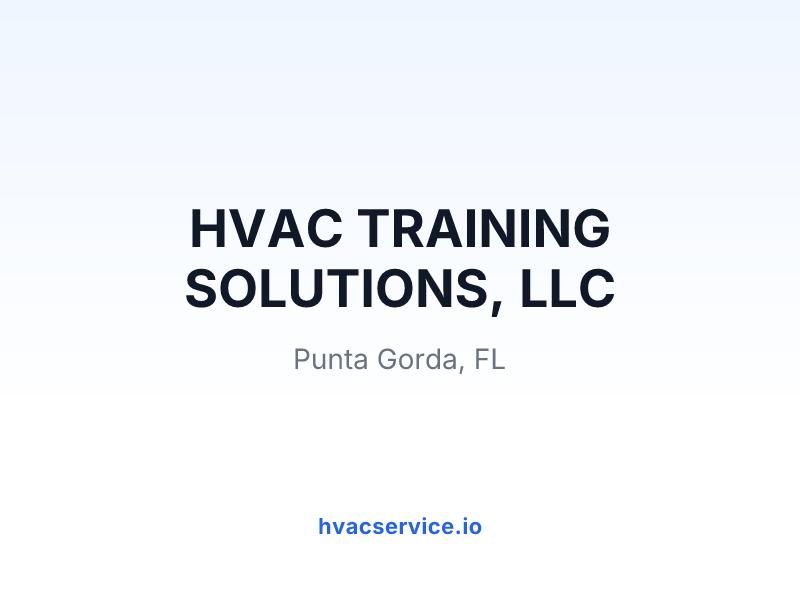 HVAC TRAINING SOLUTIONS, LLC
