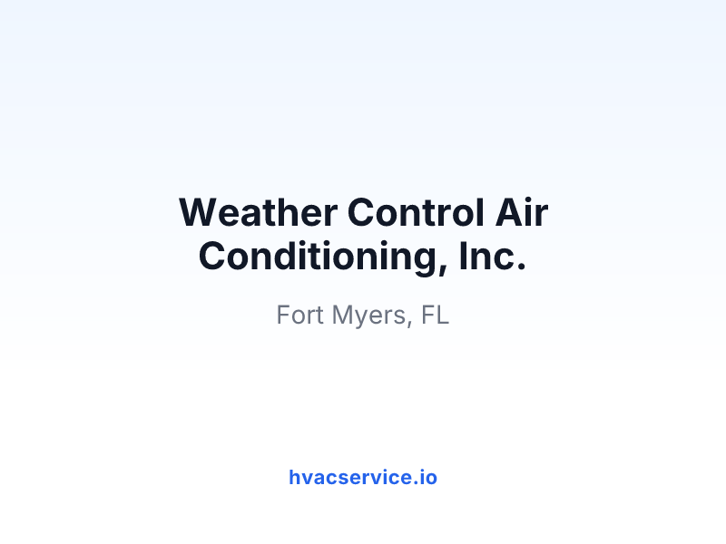 Weather Control Air Conditioning, Inc.